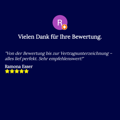 Bewertung von Ramona Eser mit fünf Sternen und positiver Rückmeldung.